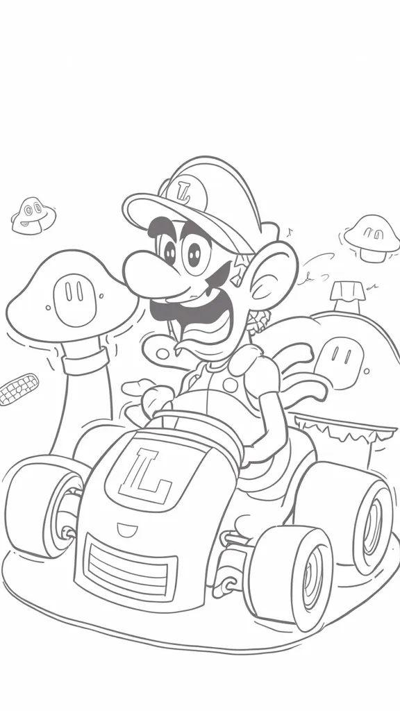 waluigi coloring pages